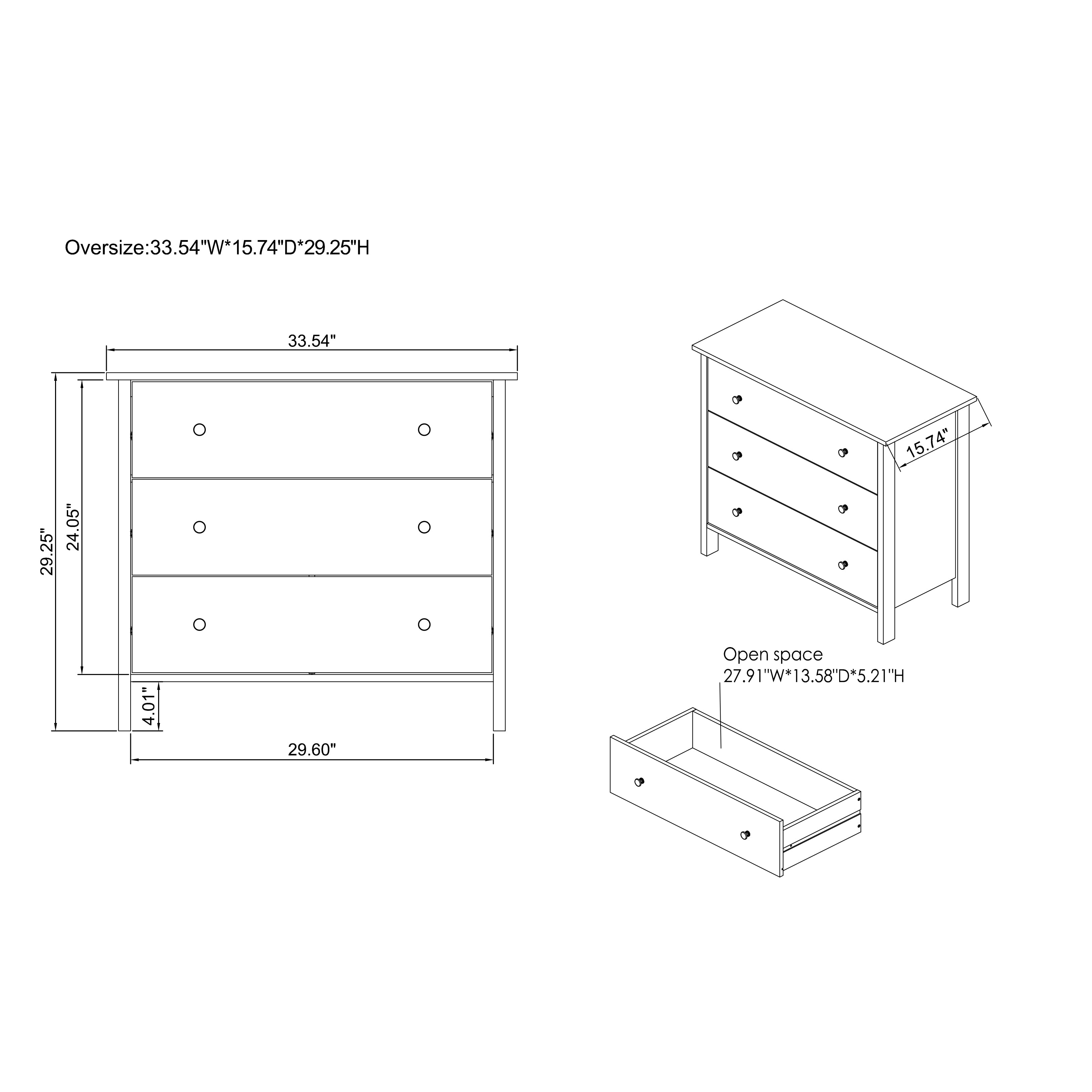 Mahoney Transitional 3-drawer Dresser