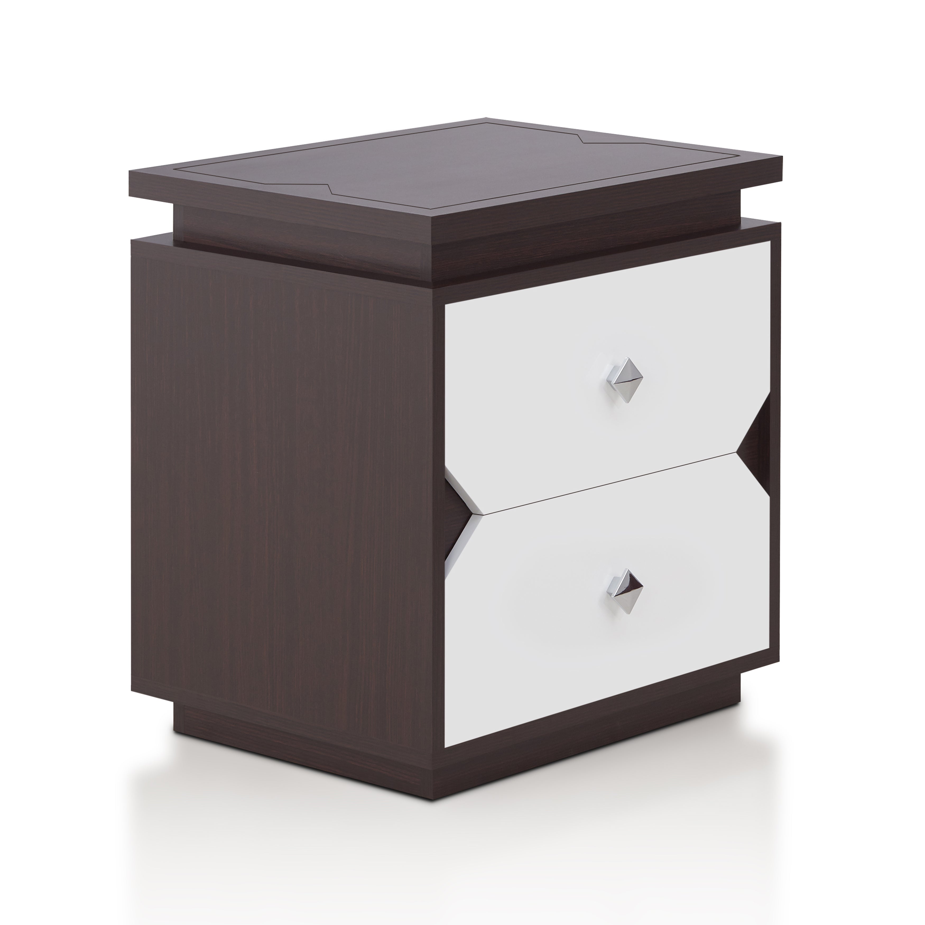 Terrance Contemporary Walnut/White End Table