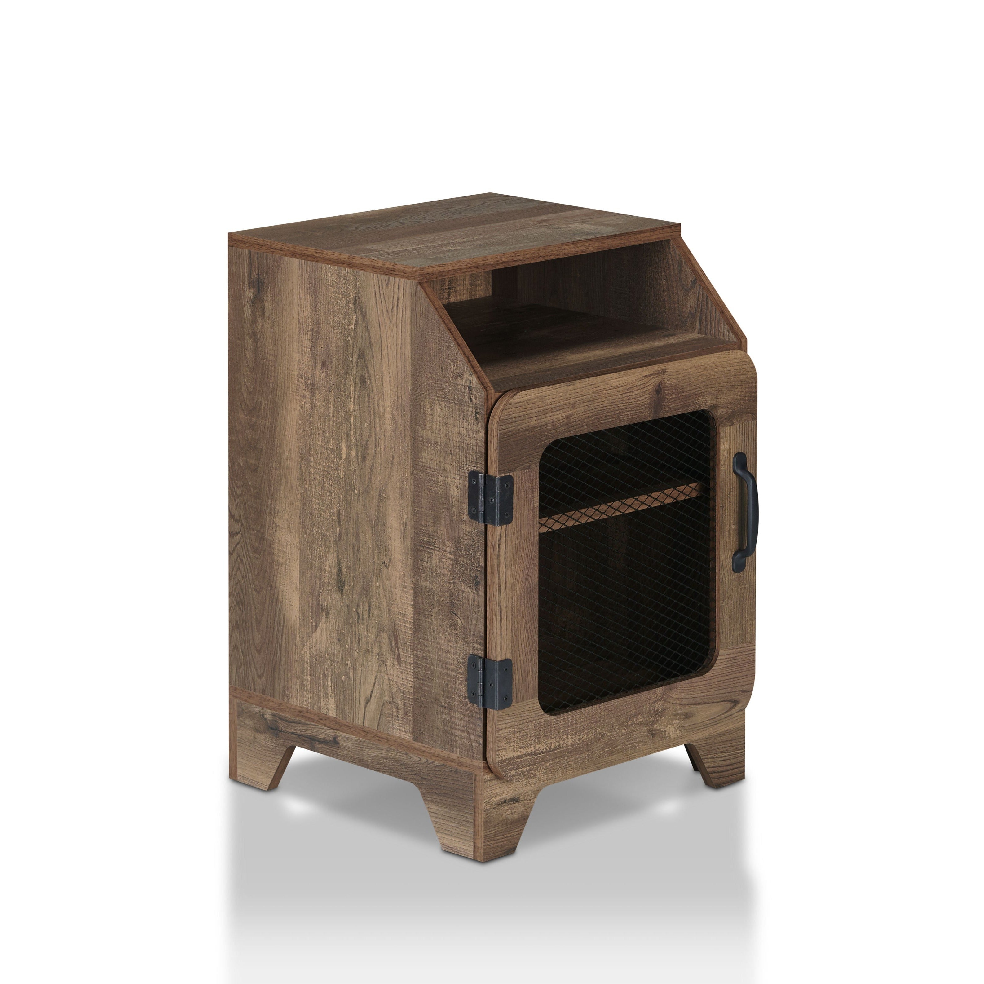 Maywood Park Rustic Reclaimed Oak 3-Shelf End Table