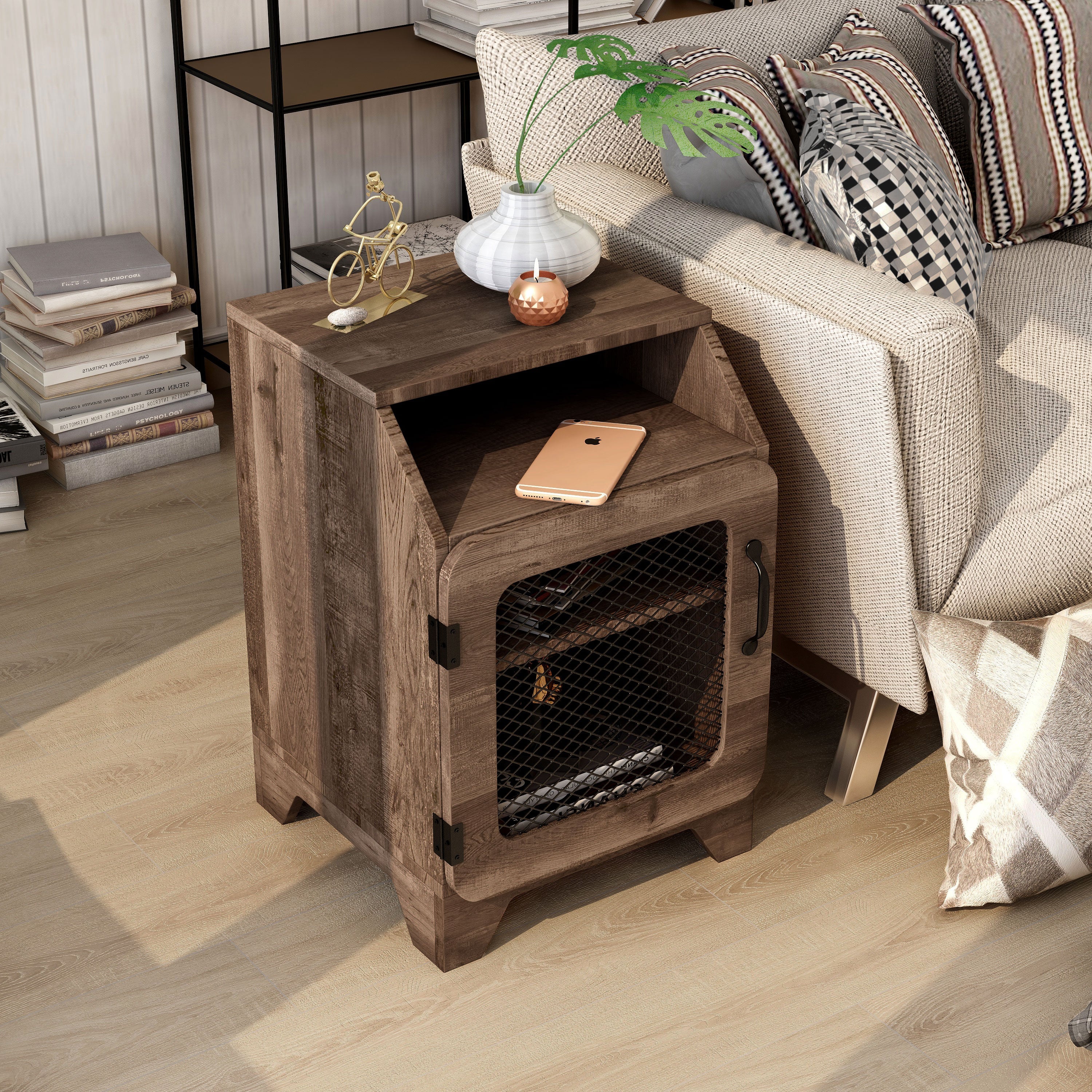 Maywood Park Rustic Reclaimed Oak 3-Shelf End Table