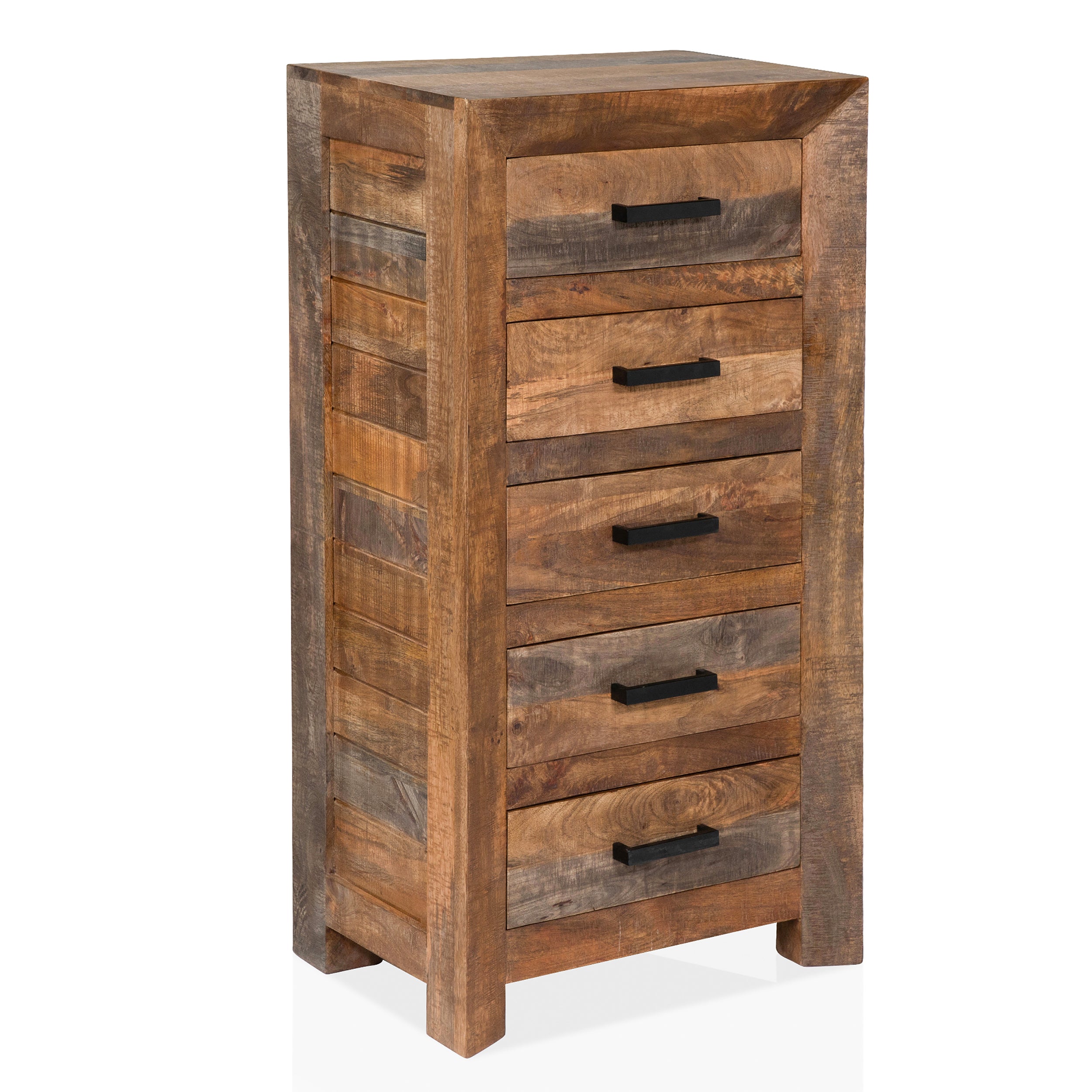 Nikita Rustic Unfinished Solid Mango Wood 5-Drawer Tall Dresser