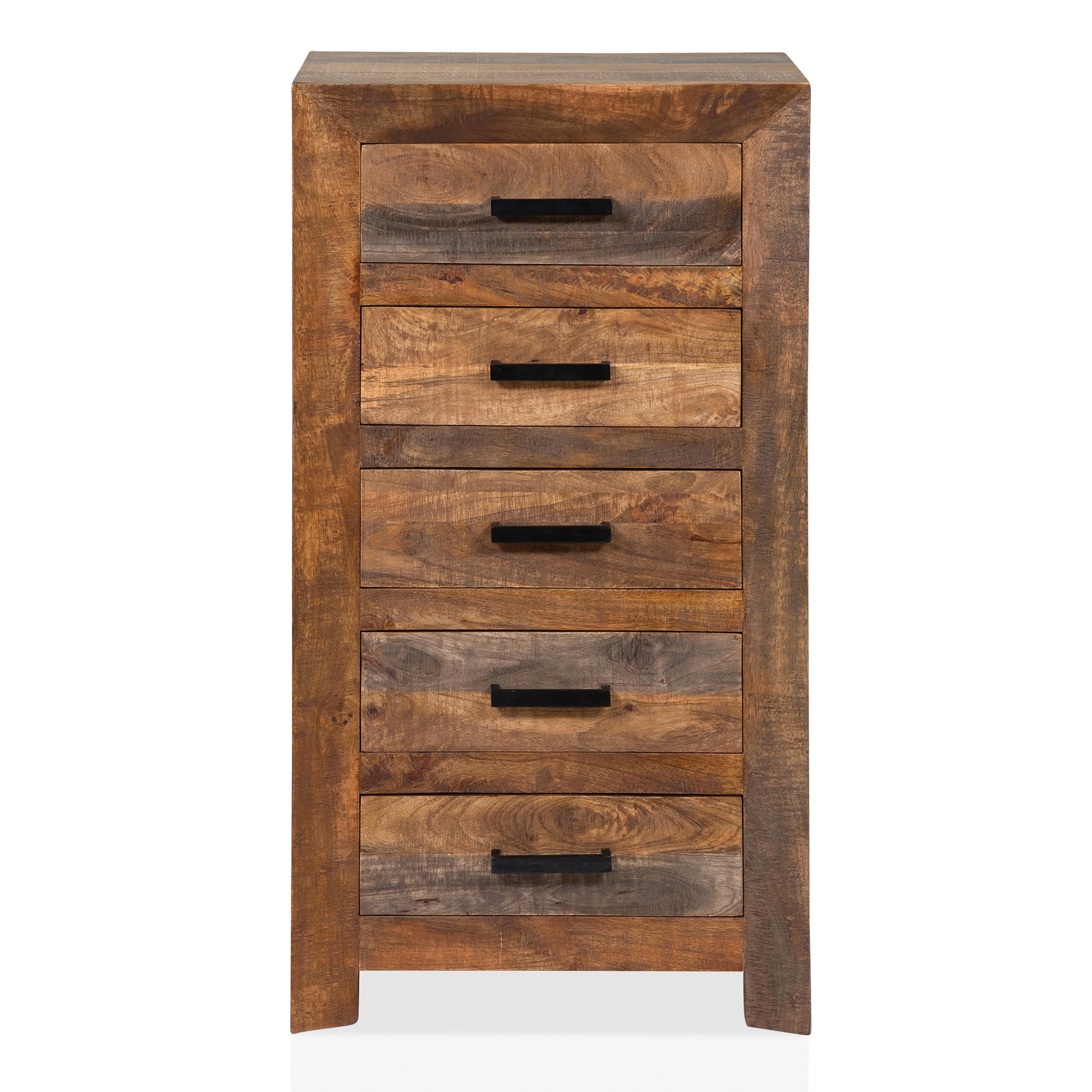 Nikita Rustic Unfinished Solid Mango Wood 5-Drawer Tall Dresser