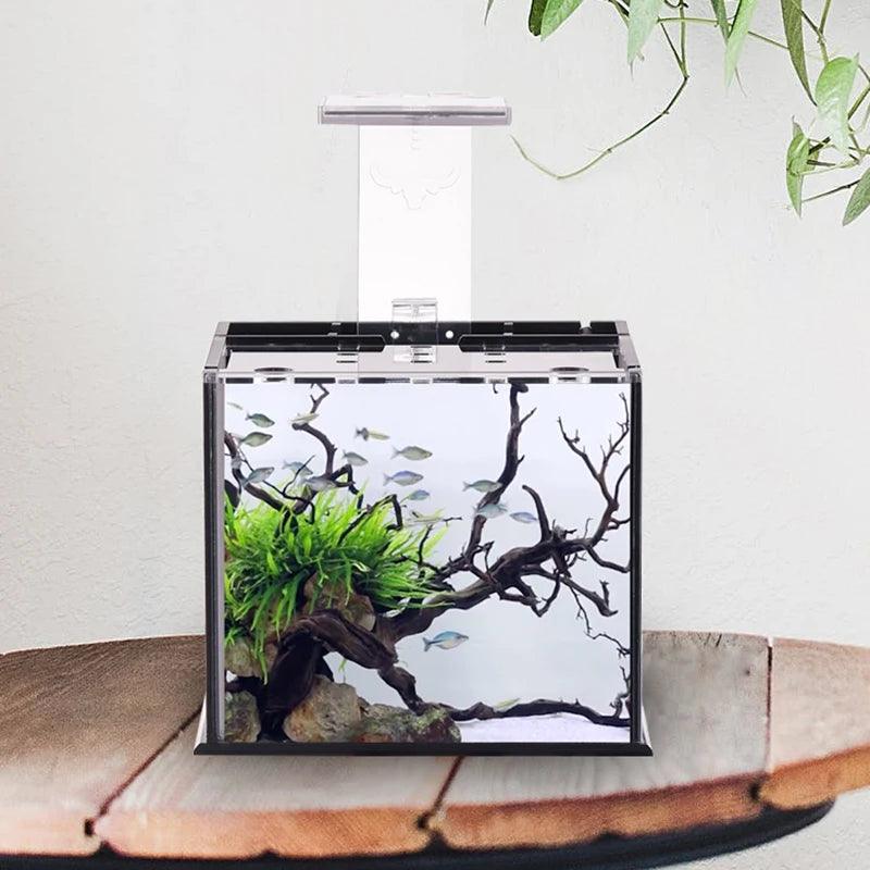 Fish Tank Modern Led Light Ecological Acrylic Aquarium Living Room Decoration