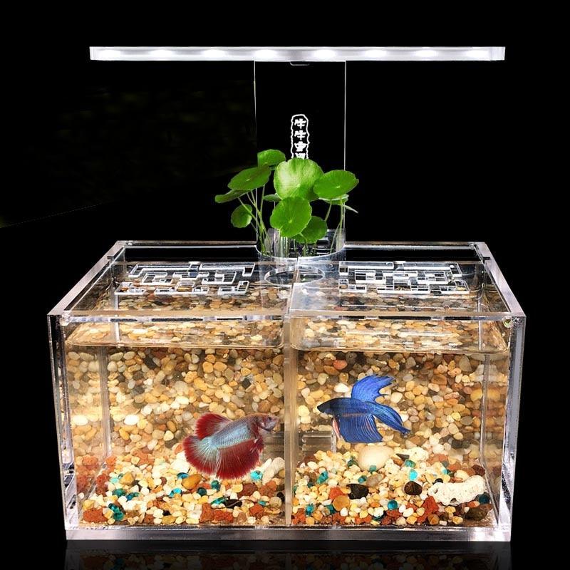 Acrylic Fish Tank Aquarium Office Desktop Decoration