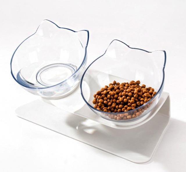 Double Bowls With Raised Stand Pet Food And Water Bowls