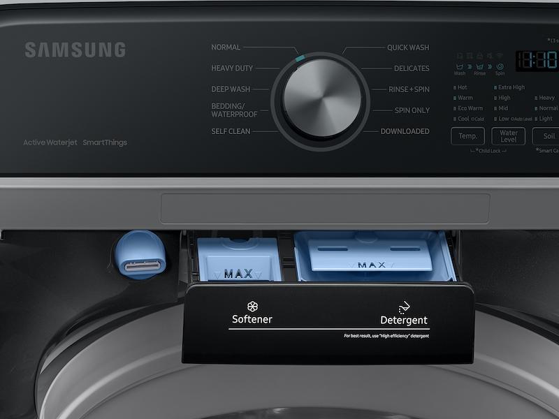 Samsung WA47CG3500AV 4.7 Cu. Ft. Large Capacity Smart Top Load Washer With Active Waterjet In Brushed Black