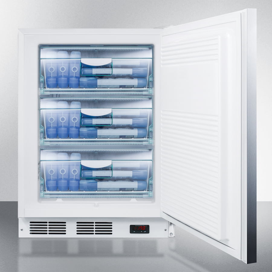 Summit VT65M7SSHHADA Ada Compliant Commercial All-Freezer Capable Of -25 C Operation, With Wrapped Stainless Steel Door And Horizontal Handle