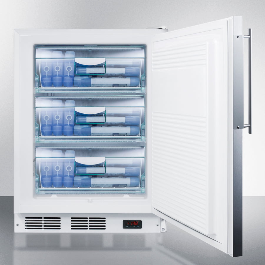 Summit VT65MBIFRADA Ada Compliant Built-In Medical All-Freezer Capable Of -25 C Operation; White Exterior With Stainless Steel Door Frame To Accept Custom Panels