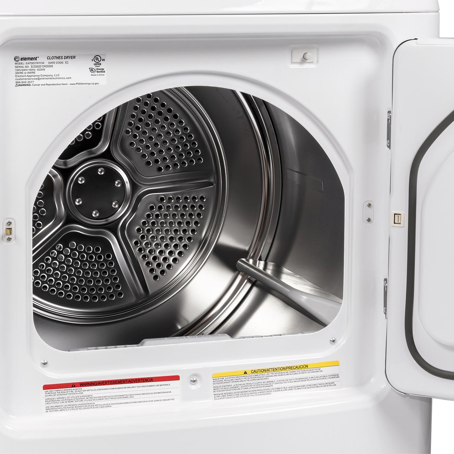 Element Appliance EATDE2767CW Element Electronics 6.7 Cu. Ft. Front Load Electric Dryer - White (Eatde2767Cw)