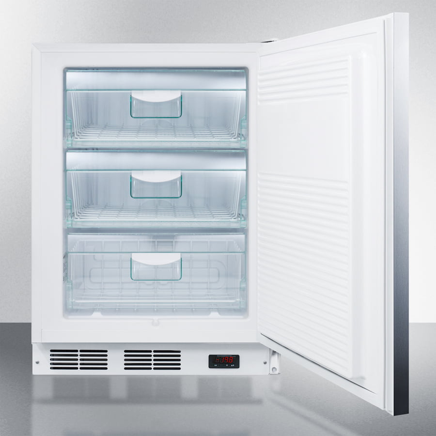 Summit VT65M7SSHHADA Ada Compliant Commercial All-Freezer Capable Of -25 C Operation, With Wrapped Stainless Steel Door And Horizontal Handle