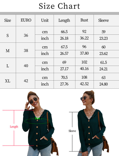 Size Chart Knit Coat Womens Long Sleeve Open Front Waffle Knit Sweater Cardigans Coat Outwear with Pockets | Gardenwed