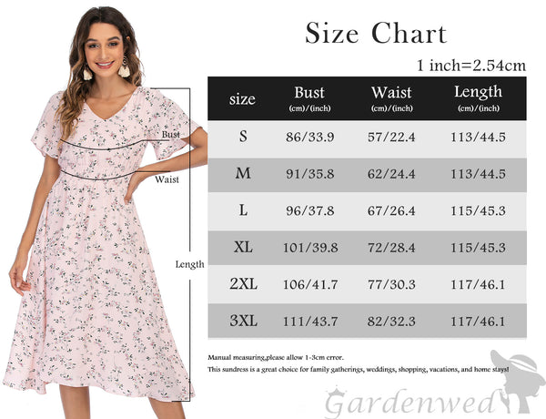 Floral Chiffon Dresses for Women Flowy Homecoming Cocktail Dress Casual Beach Sun Dress | Gardenwed