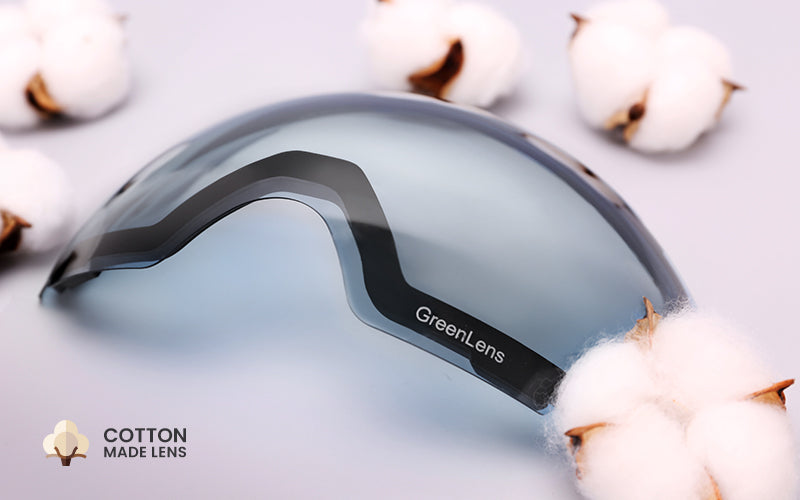 Umweltfreundliche Skibrille mit Brillenglas aus Baumwollextrakt