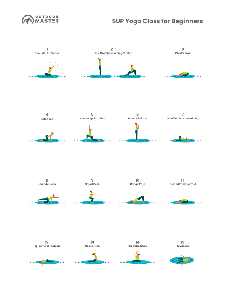 SUP Yoga poses by outdoor master