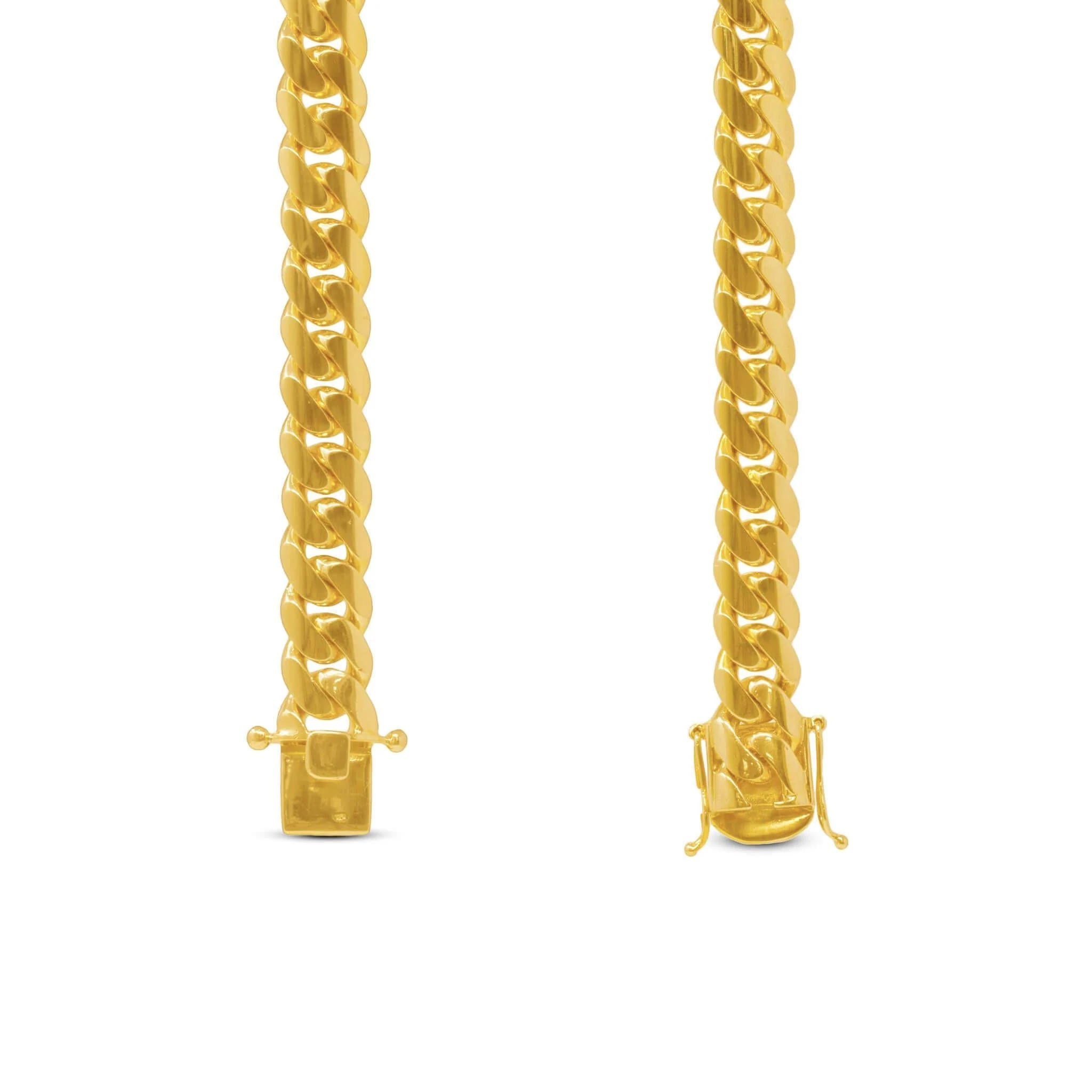 10mm Miami Cuban Link Chain in 14K Solid Yellow Gold