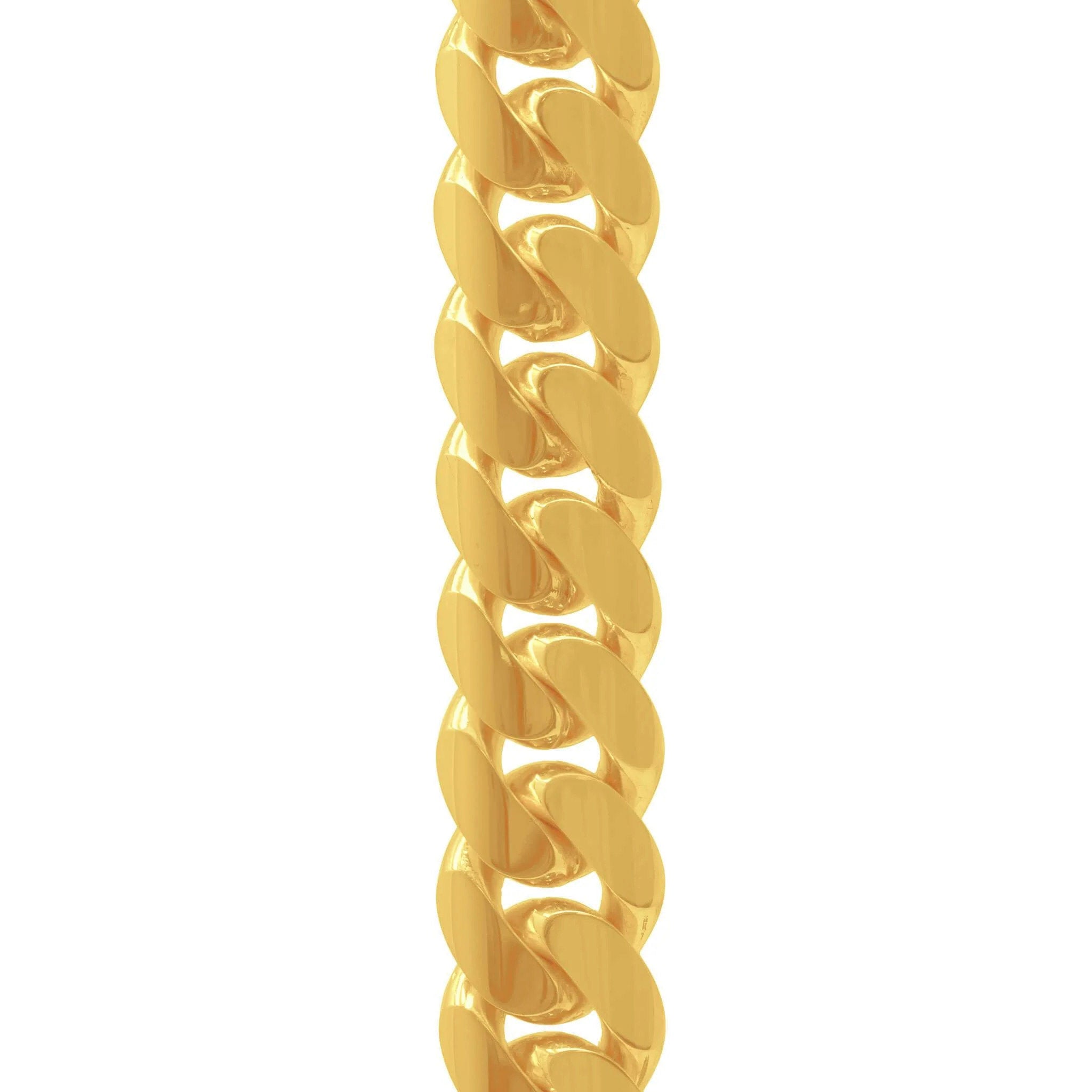 10mm Miami Cuban Link Chain in 14K Solid Yellow Gold