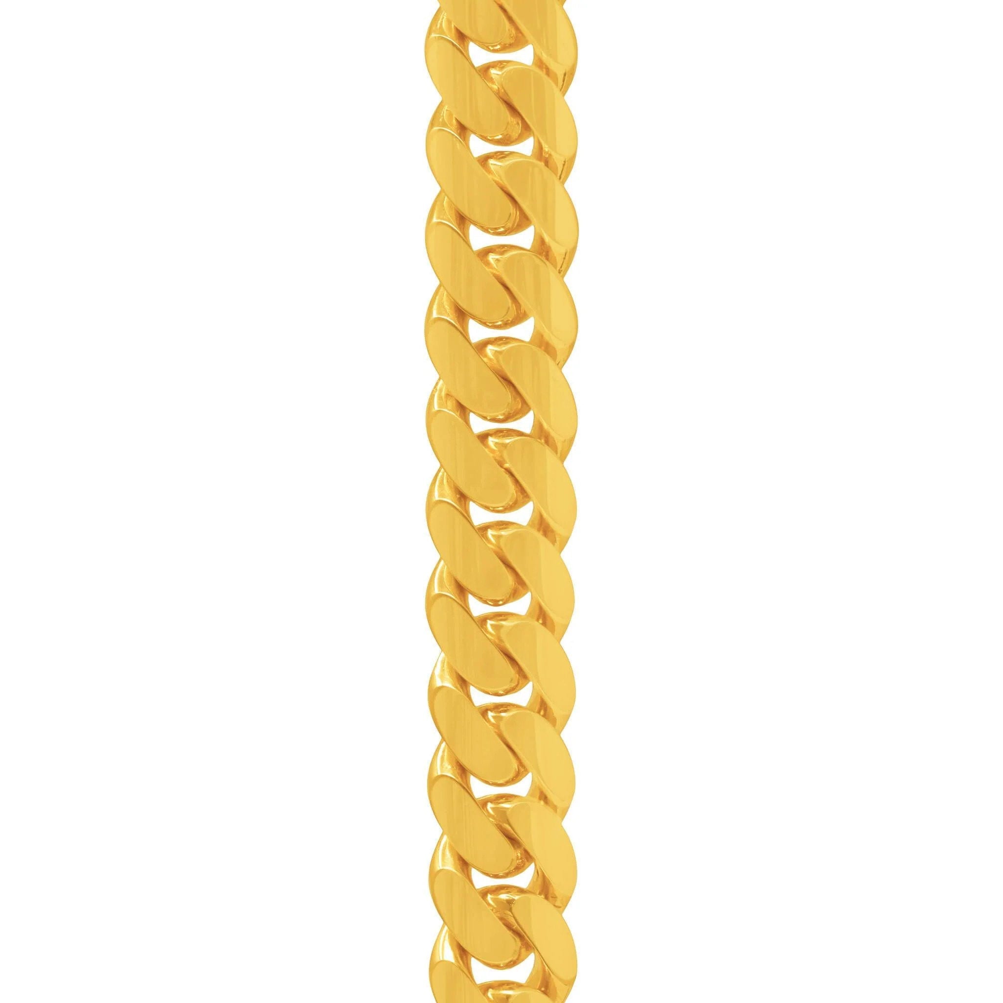 10mm Miami Cuban Link Chain in 14K Solid Yellow Gold