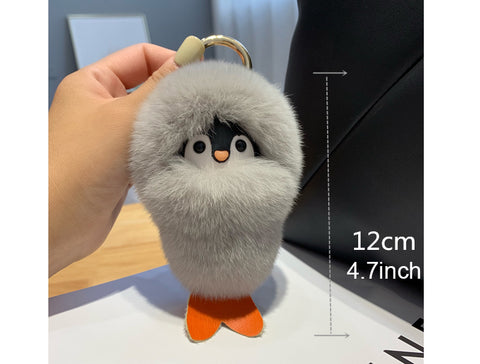 Fluffy Stuffed Penguin Bag Charm