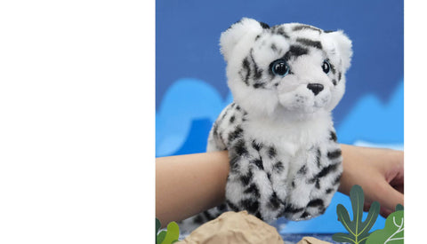Snow Leopard Stuffed Plush Slap Bracelet