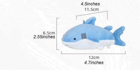 Little White Shark Plush Bag Charm, Stuffed Animal Keychain