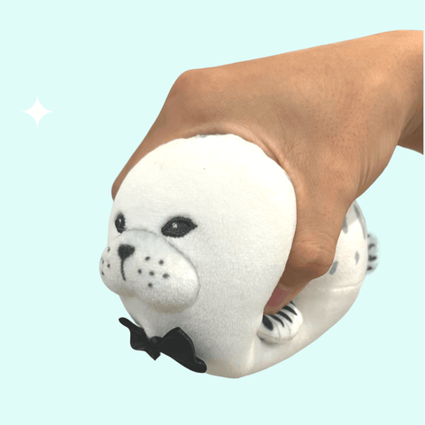 Magnet Couple Seal Bag Charm, Stuffed Animal Plush Keychain