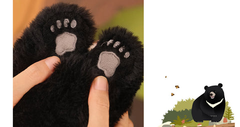 Cute Asian Black Bear Stuffed Plush Slap Bracelet, Bear Plushies