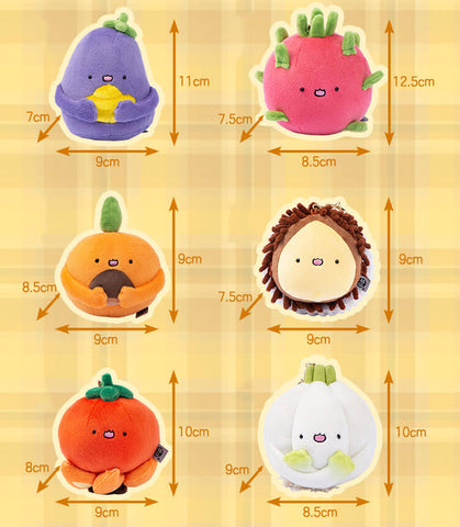 Cute Fruit Plush Bag Charm, Vegetables Keychain