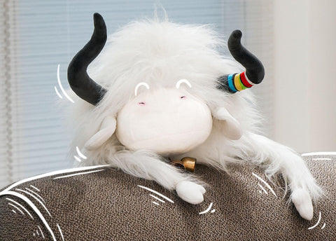 Fluffy Yak Stuffed Animal Plush Toy, Wild Ox Plushies