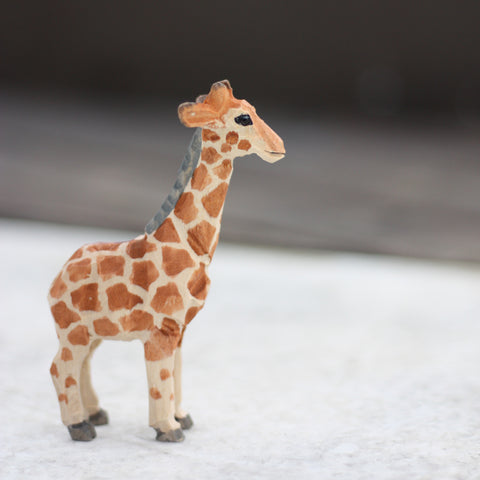 Handmade Carved Giraffe Figurine