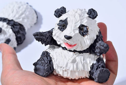 Handmade Ceramic Panda Figurines