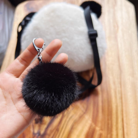 Fluffy Plush Panda Shoulder Bag, Crossbody Packet