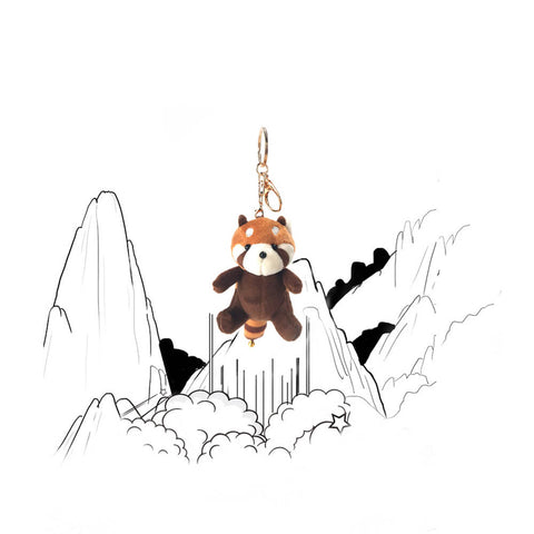 Red Panda Plush Bag Charm, Stuffed Animal Keychain