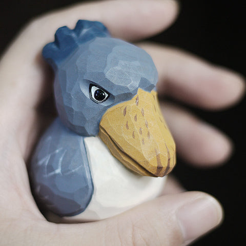 Handmade Carved Wooden Shoebill Bird Figurine