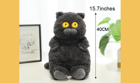 Stupid Cat Stuffed Animal Plush Toy, Black Cat Plushies