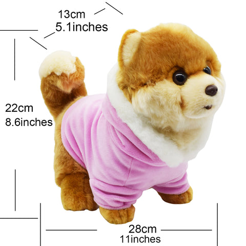 Realistic Pomeranian Dog in Clothes Stuffed Animal Plushies