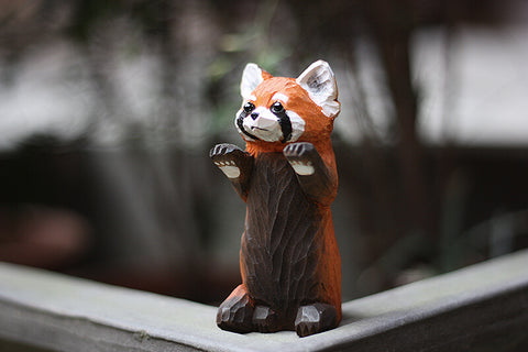 Handmade Carved Red Panda Figurine