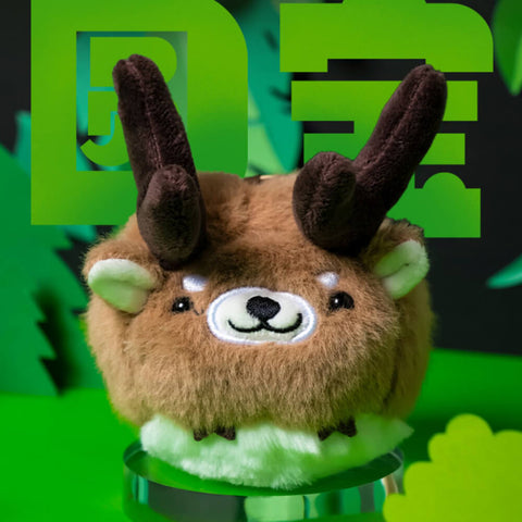 Chubby Stuffed Eld's Deer Bag Charm, Plush Deer Keychain