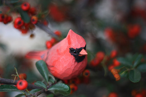 Handmade Carved Bird Figurine