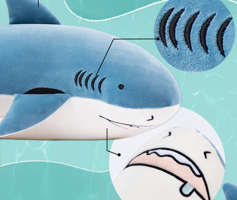 White Shark Plush Stuffed Animal Pillow