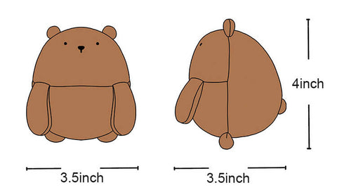 Chubby Bear Plush Bag Charm Stuffed Animal Keychain