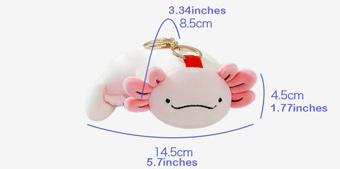 Little Axolotl Plush Bag Charm, Stuffed Animal Keychain