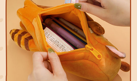 Plush Red Panda Pencil Bags, Multi-function Storage Zipper Bags
