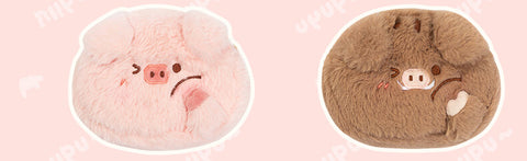 Cute Plush Zippered Pig Coin Purses