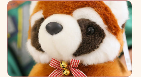 Cute Stuffed Red Panda Plush Toy with Small Bell, Animal Plushies