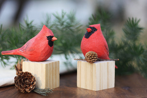 Handmade Carved Bird Figurine