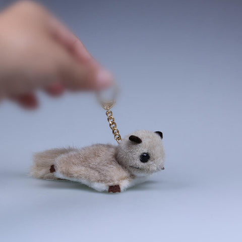 Plush Flying Squirrel Bag Charm, Stuffed Animal Keychain