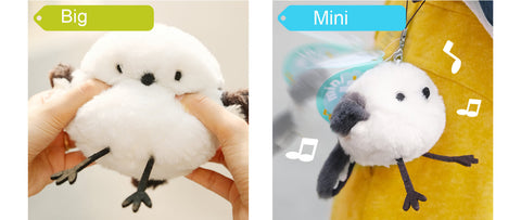 Cute Long-tailed Tit Bird Stuffed Plush Toy, Cute Bag Charm