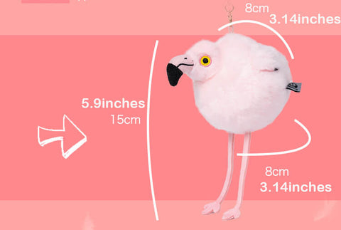 Little Flamingo Plush Bag Charm, Stuffed Animal Keychain