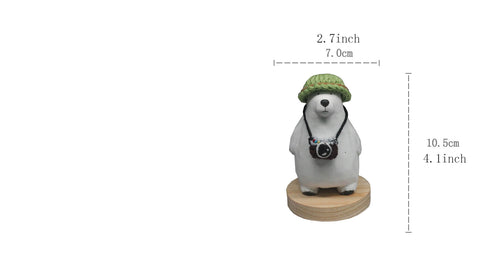 Handmade Polar Bear Ceramics Figurine, Home Ornaments