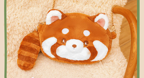 Cute Red Panda Crossbody Bag, Animal Shoulder Bag